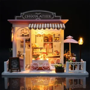 Chocolatier Store Wooden City Model Lights DIY