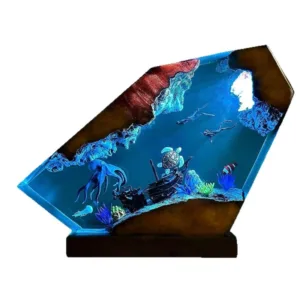 Turtle Resin Sculpture Colored Light