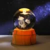 Milky Way Moon Crystal Ball Lamp Wooden Base