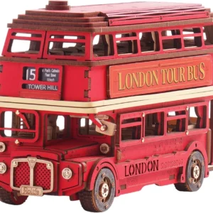 London Tour Bus 3D Wooden Model Crafting Toy