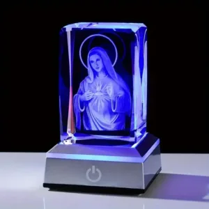Crystal Virgin Mary LED Statue Light