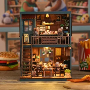 Bear Restaurant DollHouse With Furniture DIY