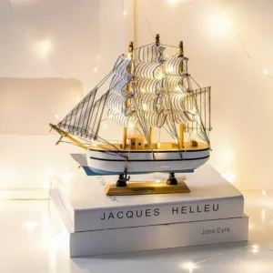 Sailboat Wooden Model Crafts Home Decor
