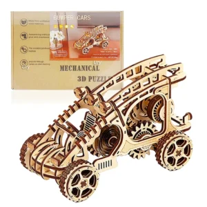Car Retro 3D Wooden Model Movable Unnormal Gift DIY